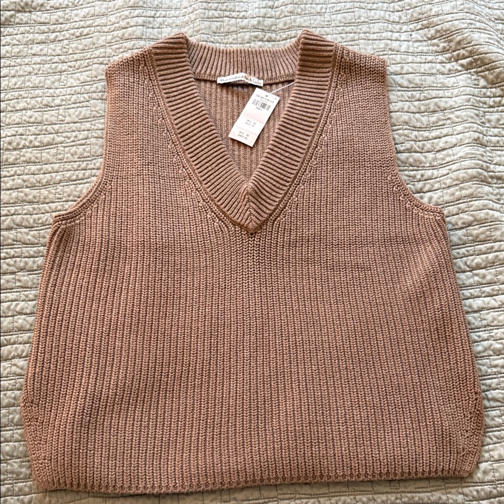 Abercrombie & Fitch Brown Knit Sweater Vest